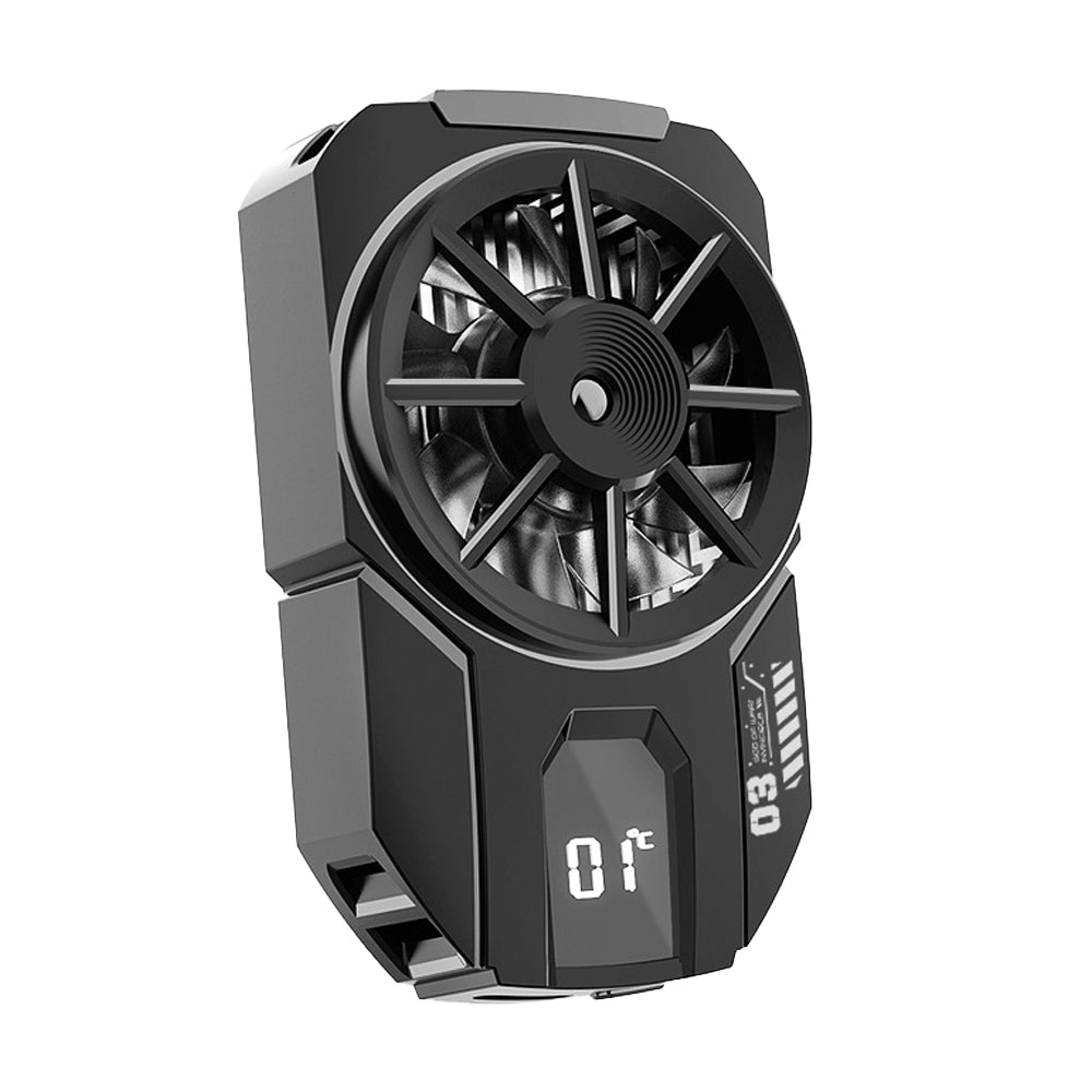 Universal Mobile Phone Cooler Radiato with Temperature Display for iPhone/Android Game Cooling Fan