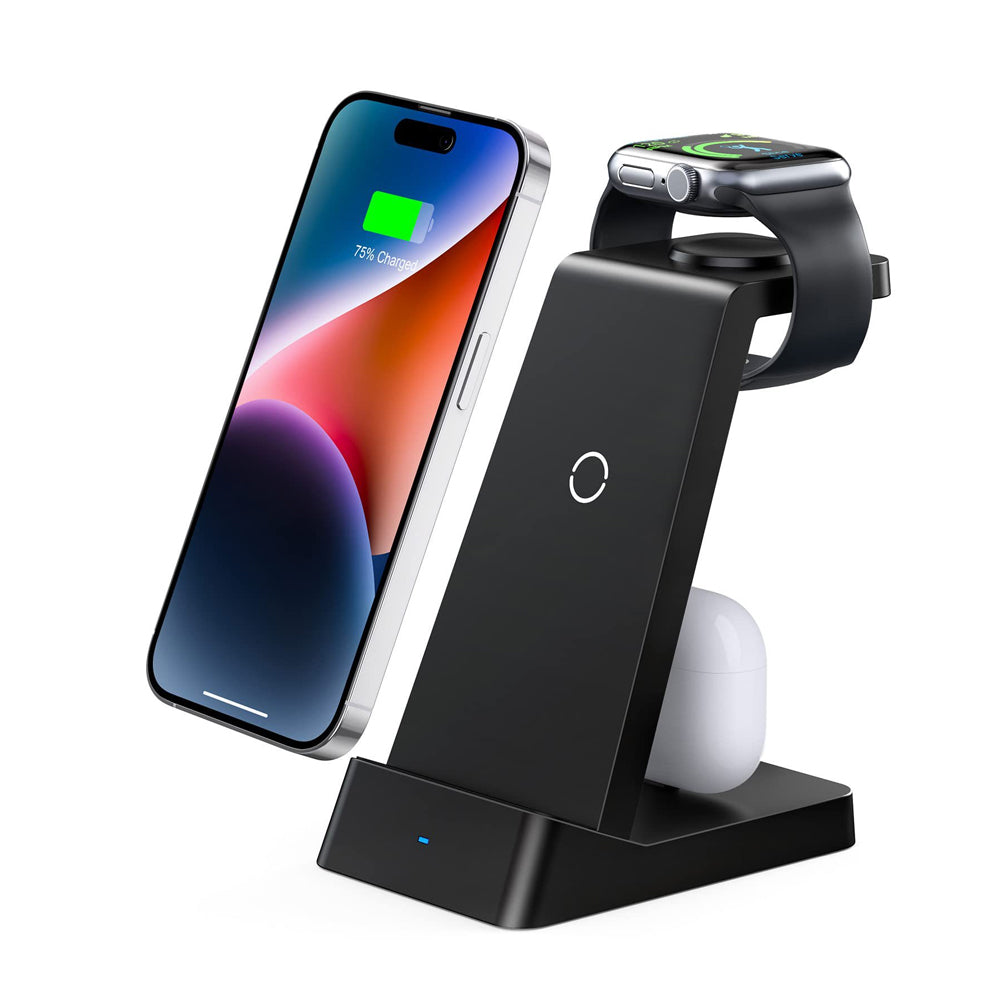 3 in 1 15W USB Wireless Qi Fast Charging Station for Phone/Apple Watch/AirPods