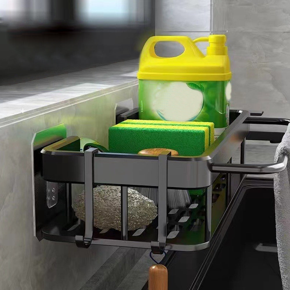 Wall Mounted Sink Drain Rack Bathroom Washing Rack Utensil Storage Rack