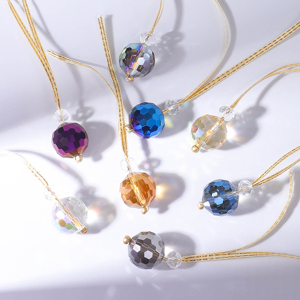 12pcs Mini Colorful Glass Sun Catcher For Christmas Tree Decorations-Blue and Purple