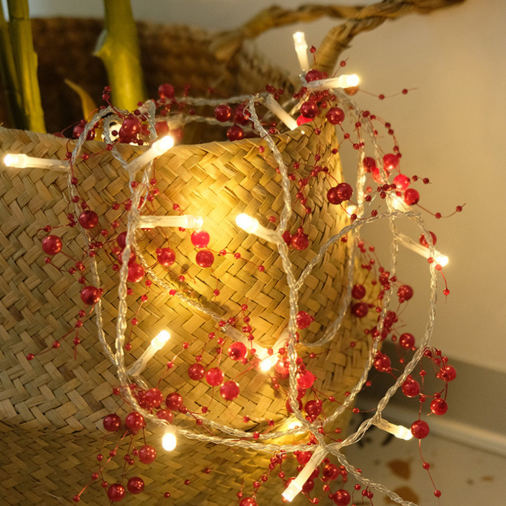 Christmas Decorations Indoor Berry Bead Garland String Lights Garland String Lights