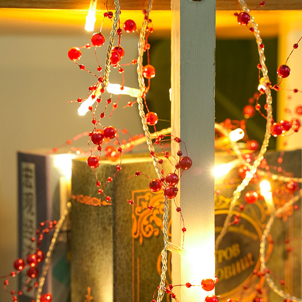 Christmas Decorations Indoor Berry Bead Garland String Lights Garland String Lights