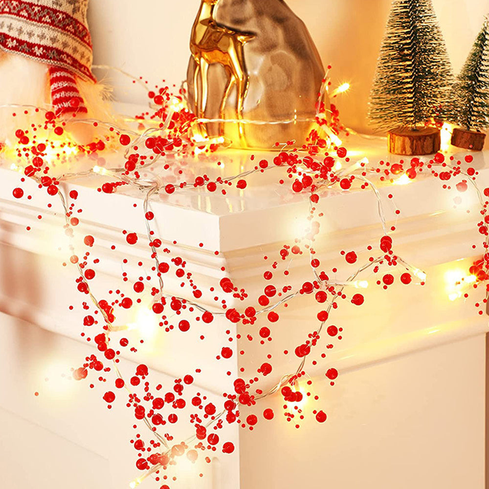 Christmas Decorations Indoor Berry Bead Garland String Lights Garland String Lights