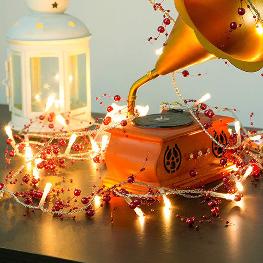 Christmas Decorations Indoor Berry Bead Garland String Lights Garland String Lights