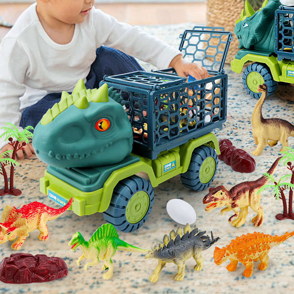 Dinosaur Truck Toys with 15 Dino Figures Dinosaur Play Set for Kid-T-rex Truck