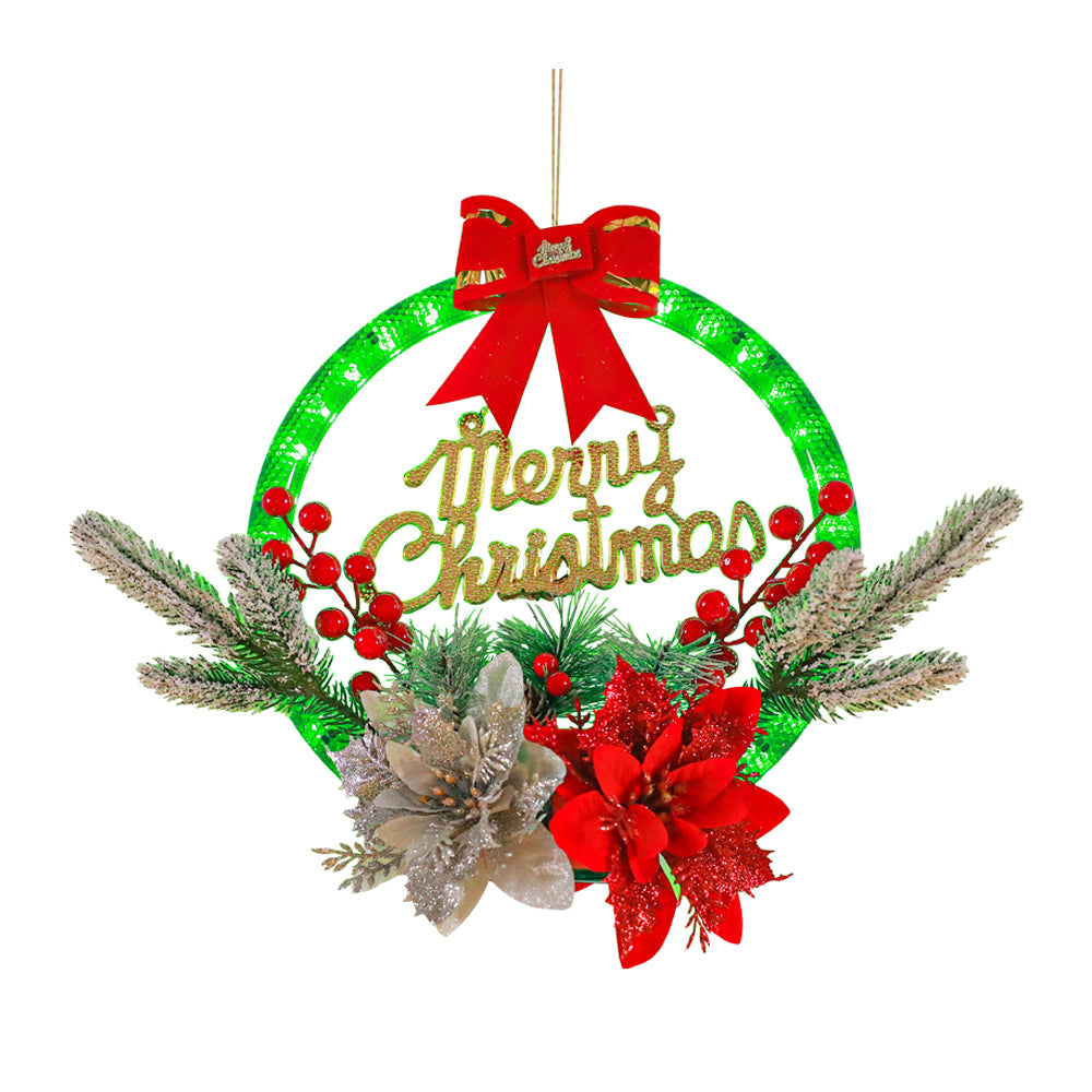 Christmas Wreath Light Dual Power Mode Hanging Christmas Garland Lights Xmas Decor