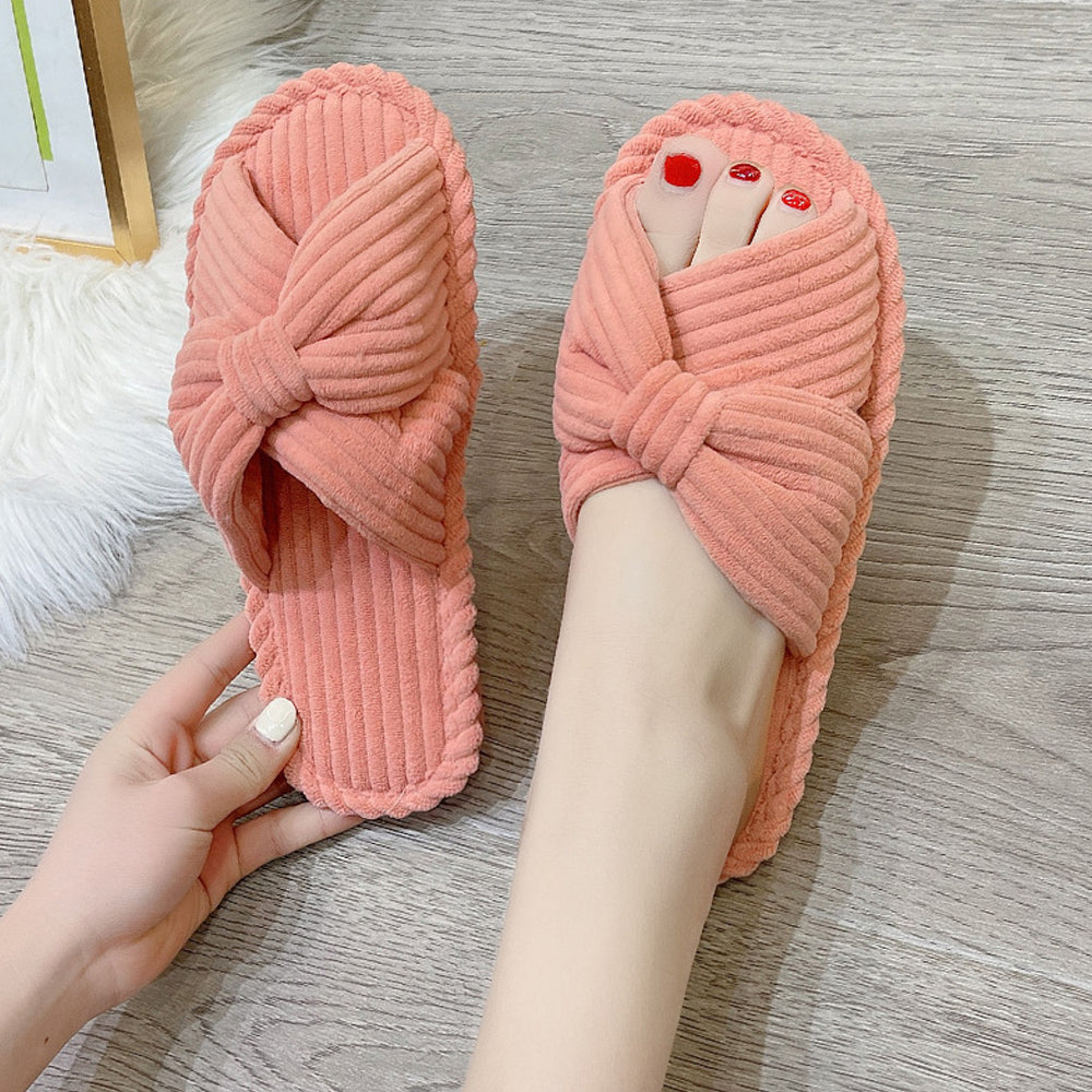 Women's Cross-strap Flat Slippers Breathable Open Toe Slippers
