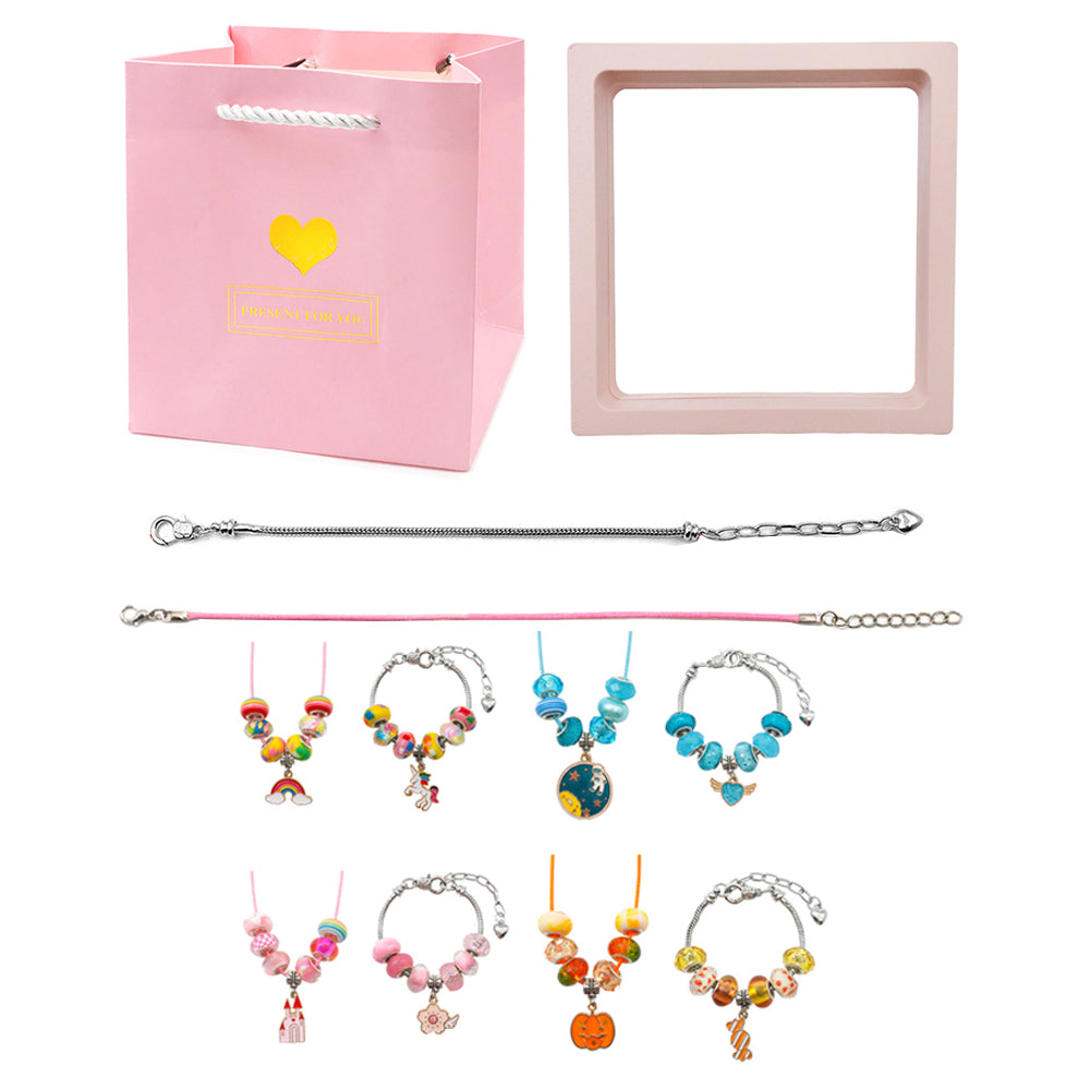 16 Pcs DIY Bracelet Kids Charm Bracelet Making Kit Beads Bracelet DIY Craft