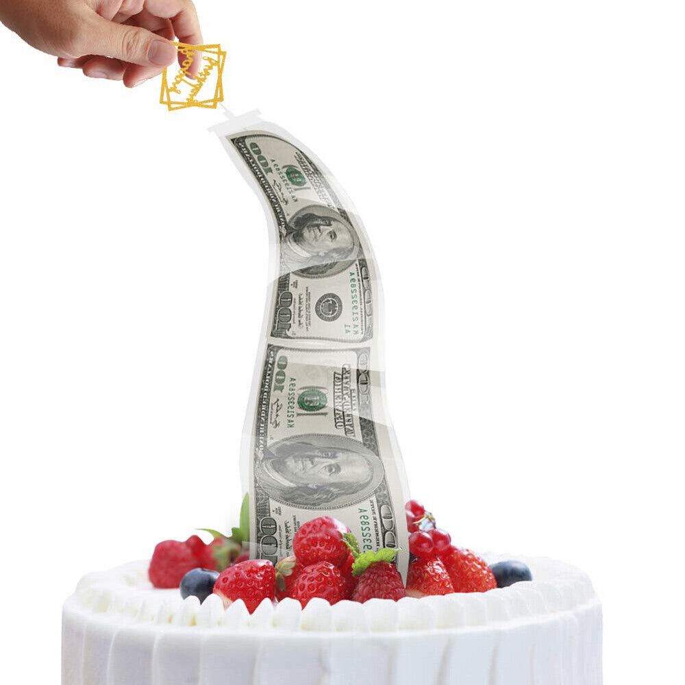 Cake Money Pulling Box Happy Birthday Cake ATM Dispenser Box Cake Money Pull Out Kits