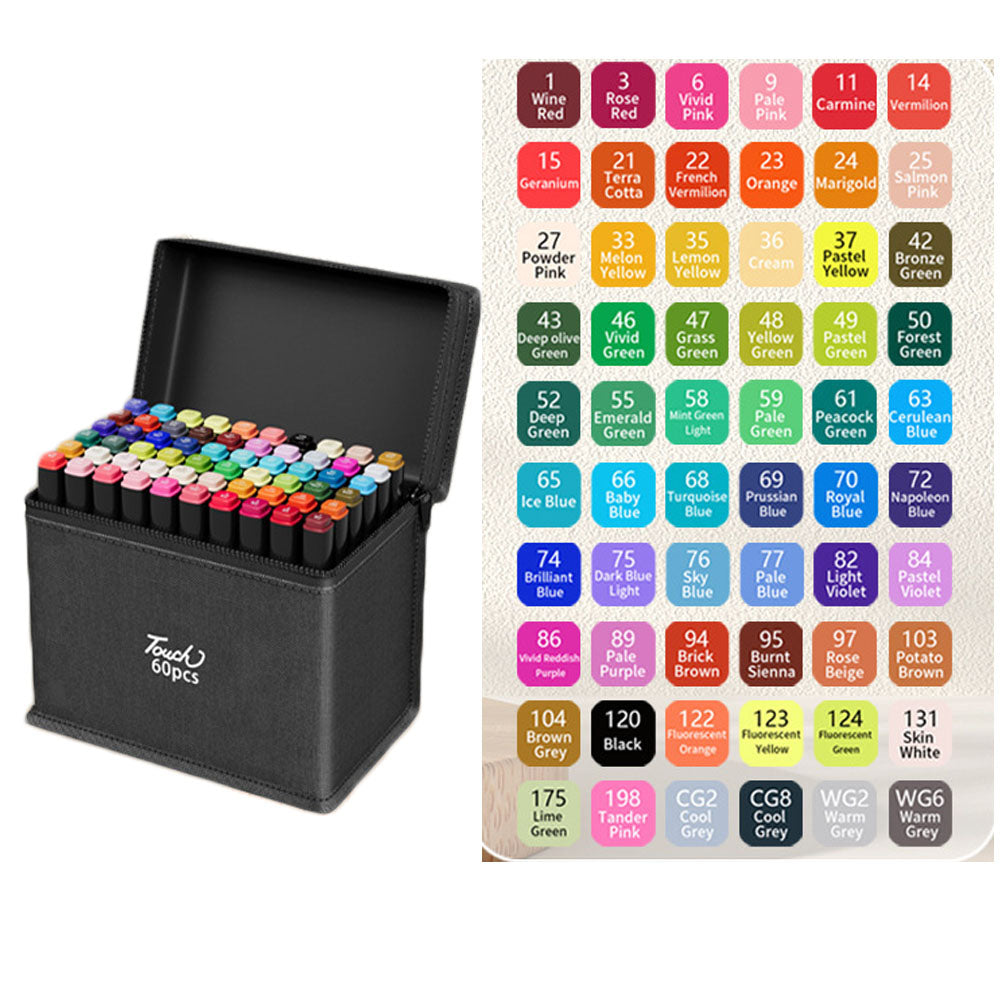 30/60/80-Colours Art Markers Pens Dual Tips Markers Set with Base