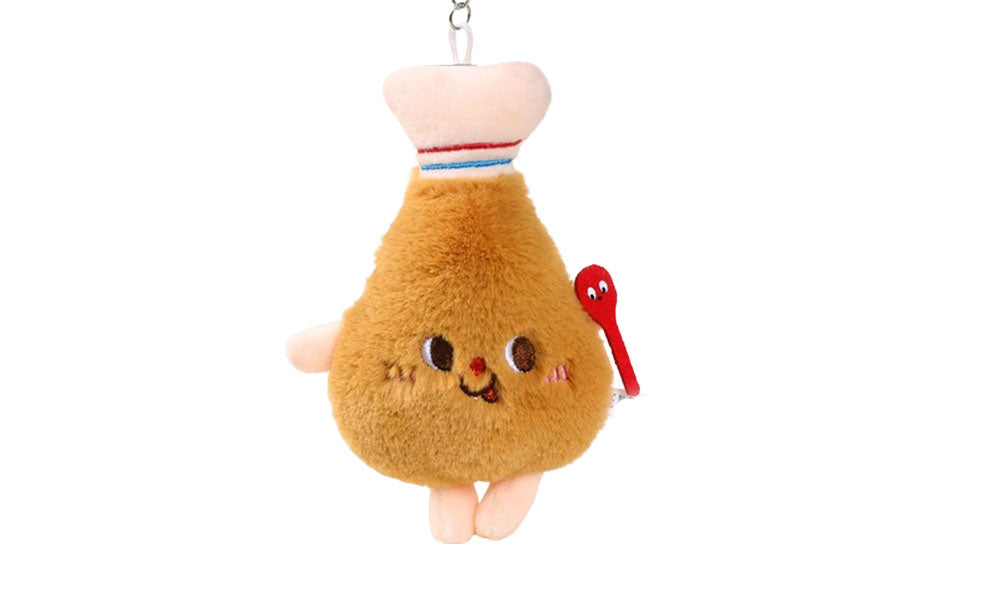 Emotional Support Toy with Expression and Plush Stuffed Fast Food Keychain