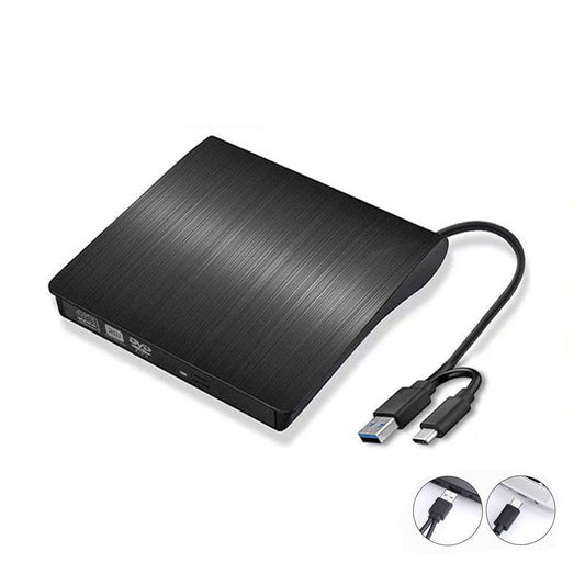 USB 3.0 & Type-C Dual Interface External DVD/CD Drive Burner  Plug & Play
