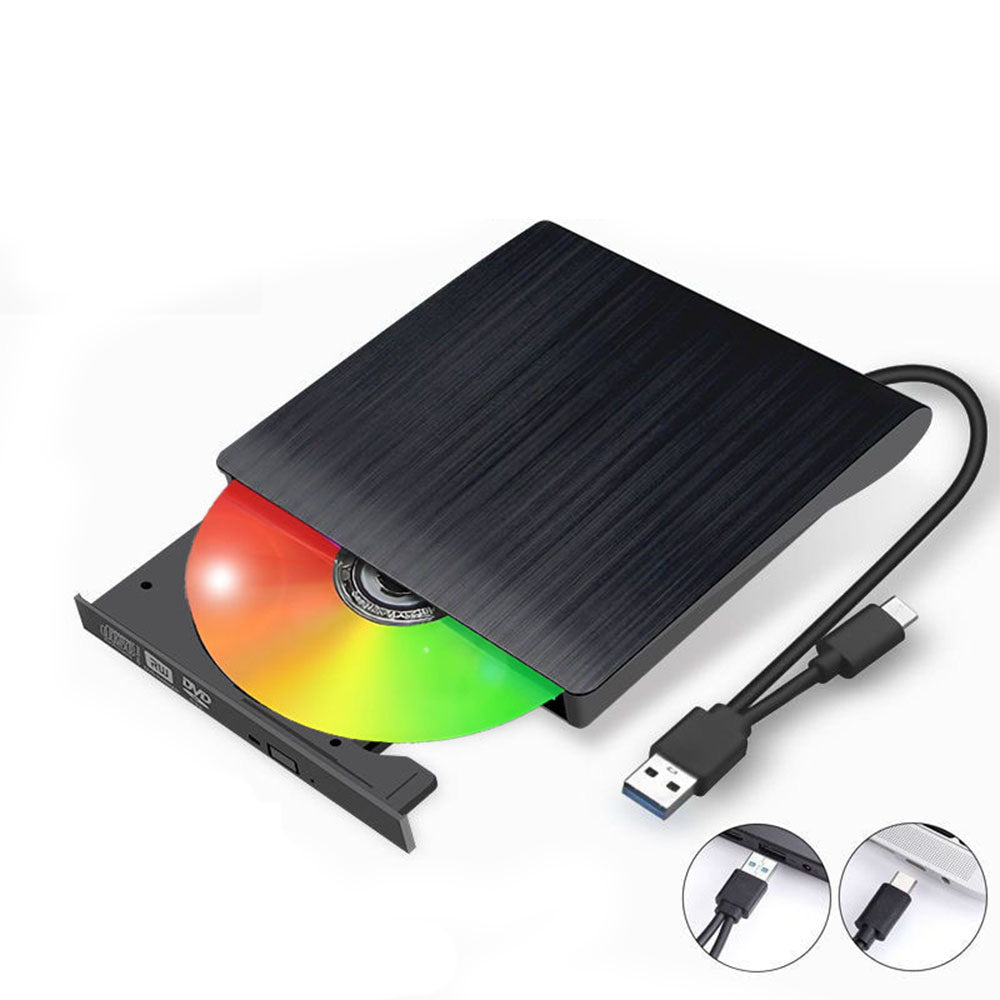 USB 3.0 & Type-C Dual Interface External DVD/CD Drive Burner  Plug & Play