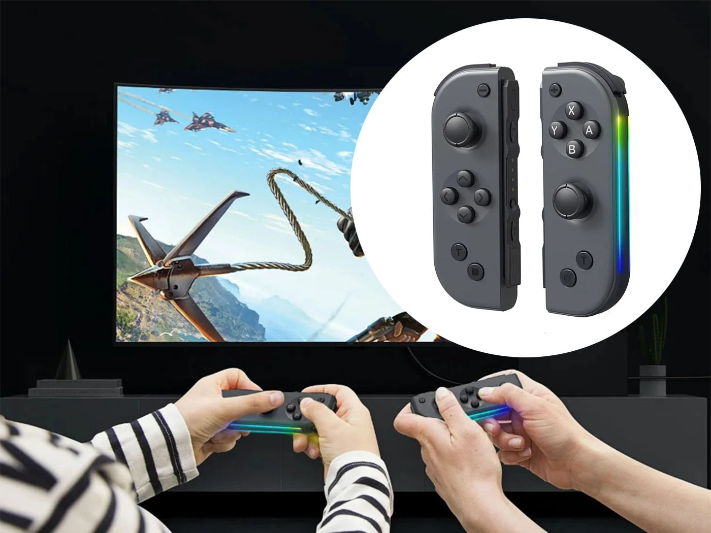 Split Wireless Gamepad Replacement Controllers for Nintendo Switch