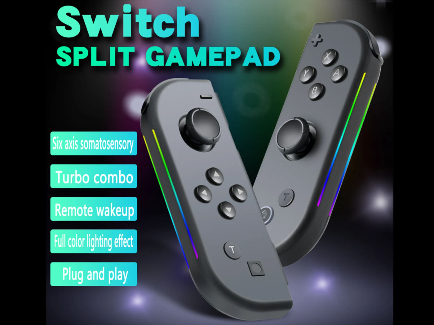Split Wireless Gamepad Replacement Controllers for Nintendo Switch
