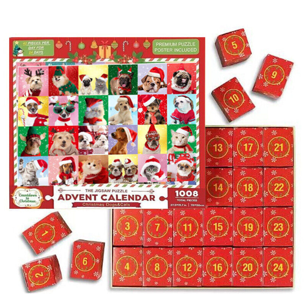 Christmas Advent Calendar Puzzle Blind Box 24 Days Holiday Countdown