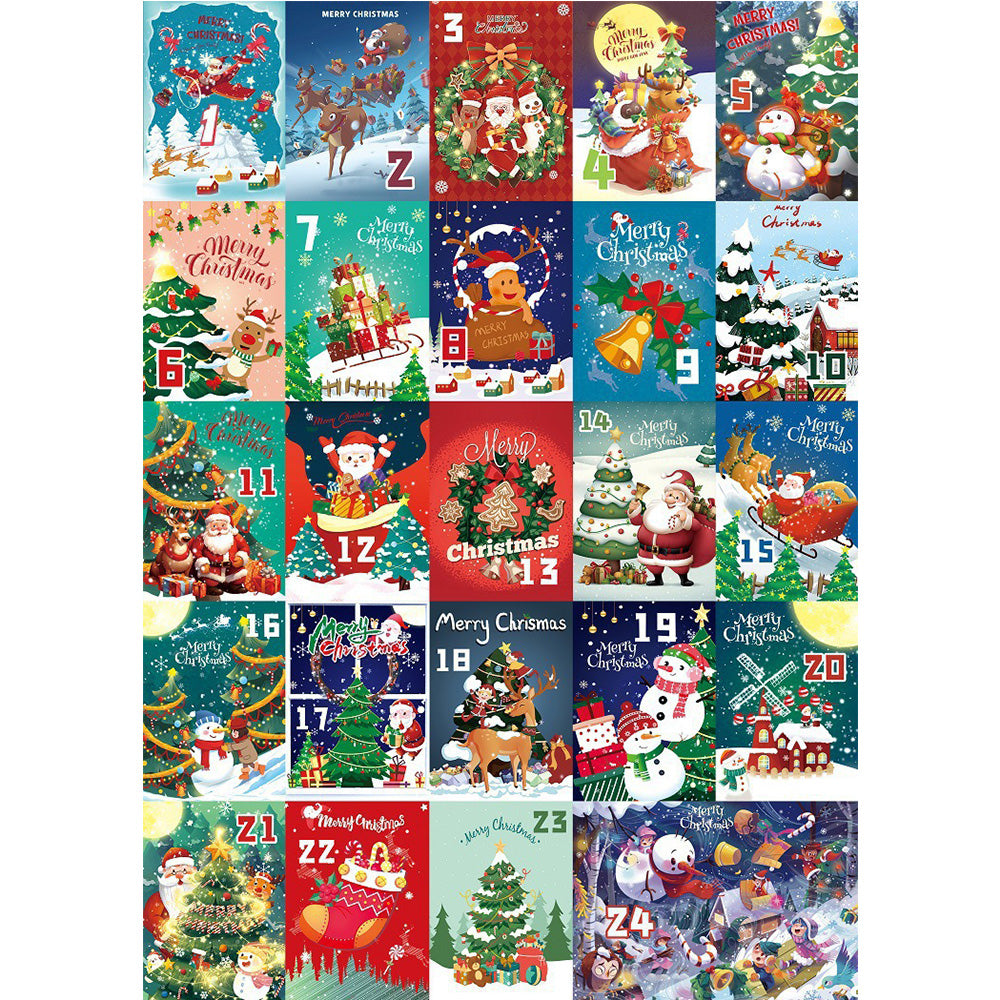 Christmas Advent Calendar Puzzle Blind Box 24 Days Holiday Countdown