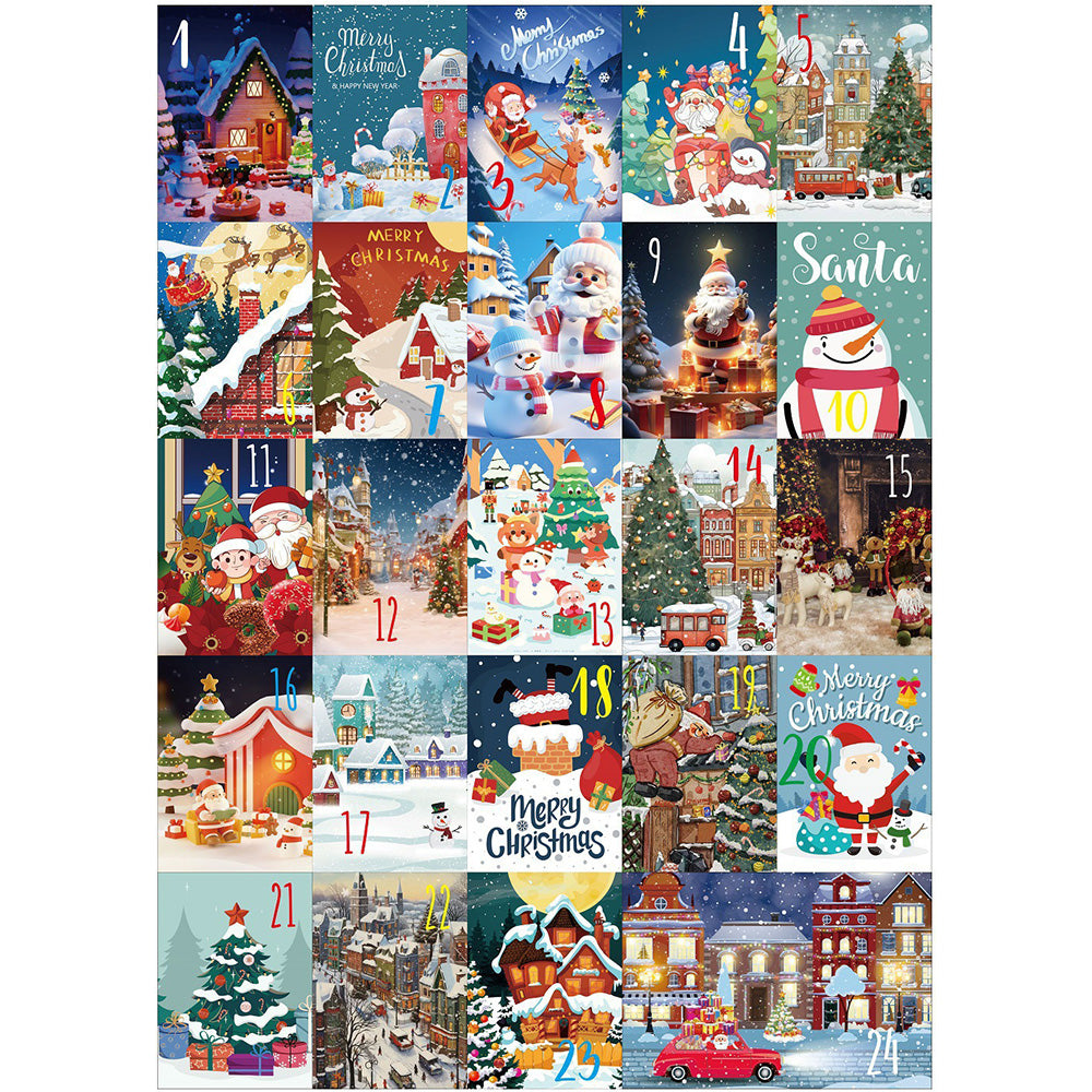 Christmas Advent Calendar Puzzle Blind Box 24 Days Holiday Countdown
