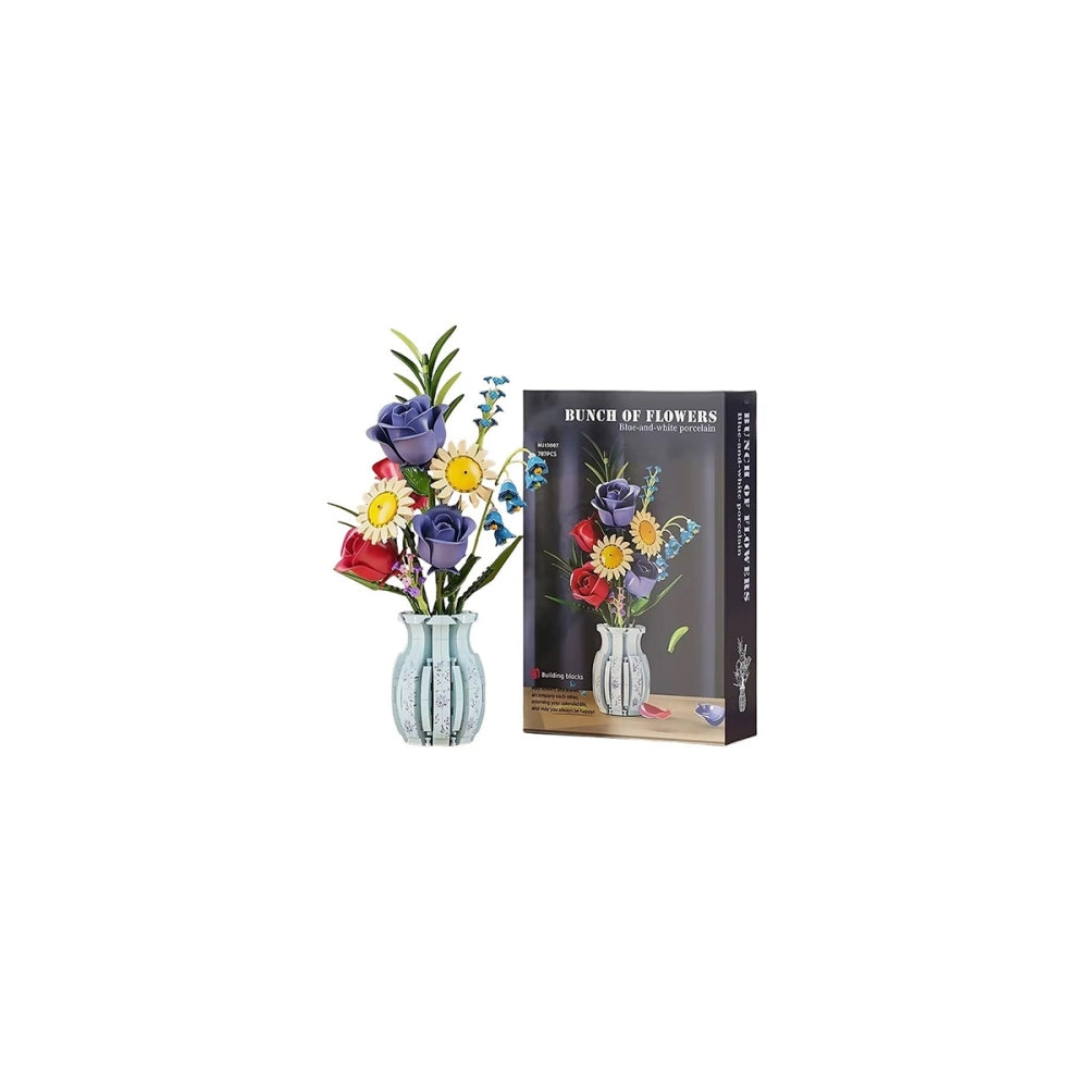 Flowers Bouquet Building Blocks Set with Vase