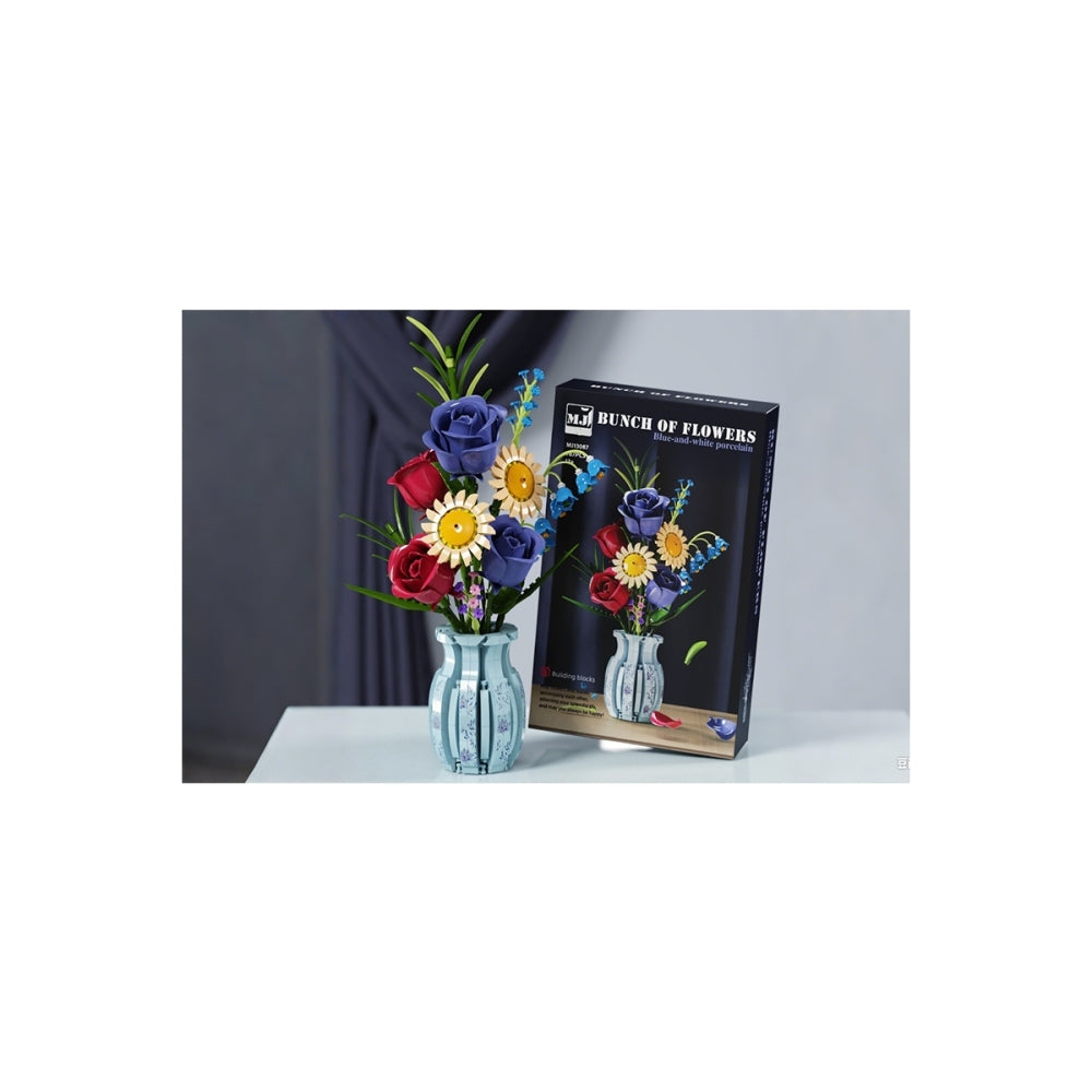 Flowers Bouquet Building Blocks Set with Vase