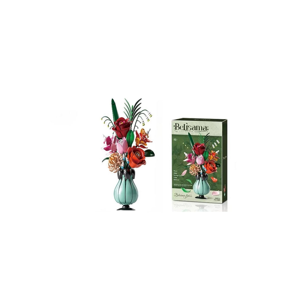 Flowers Bouquet Building Blocks Set with Vase