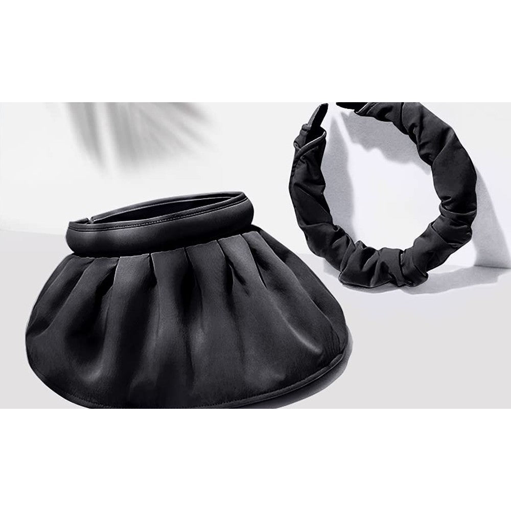 2 in 1 Sun Visor Hats Headbands for Women-Black