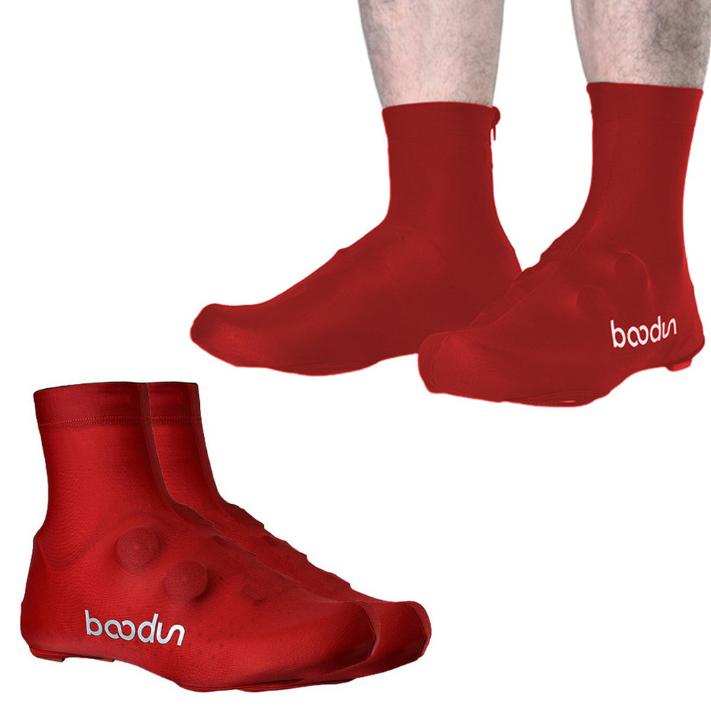 Pair of Elastic Cycling Shoe Cover-Red