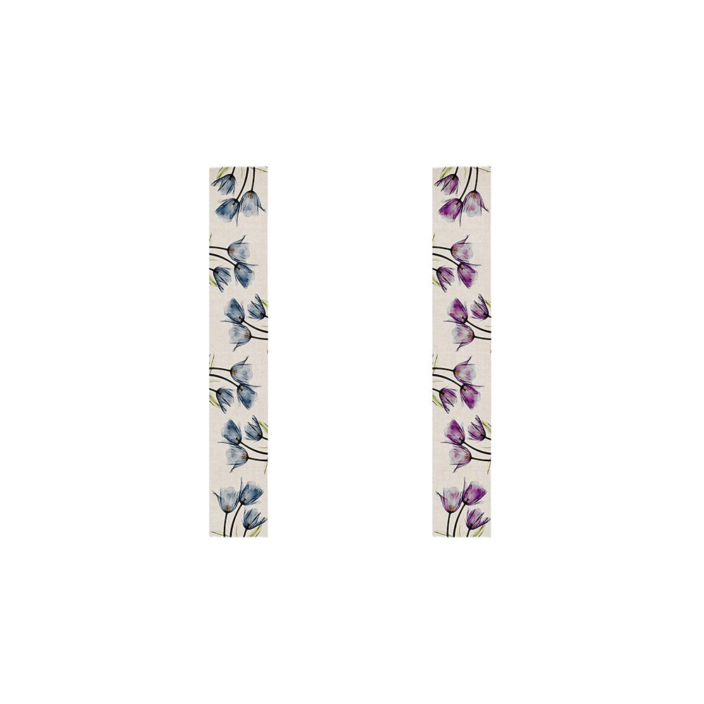 2-Pack Tulip Flower Linen Table Runner