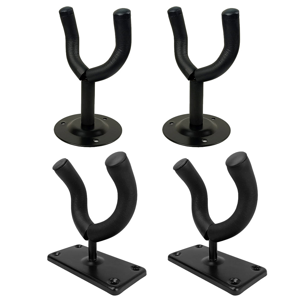 4Pcs Guitar Hanger Wall Mount Holder-Round and Rectangle