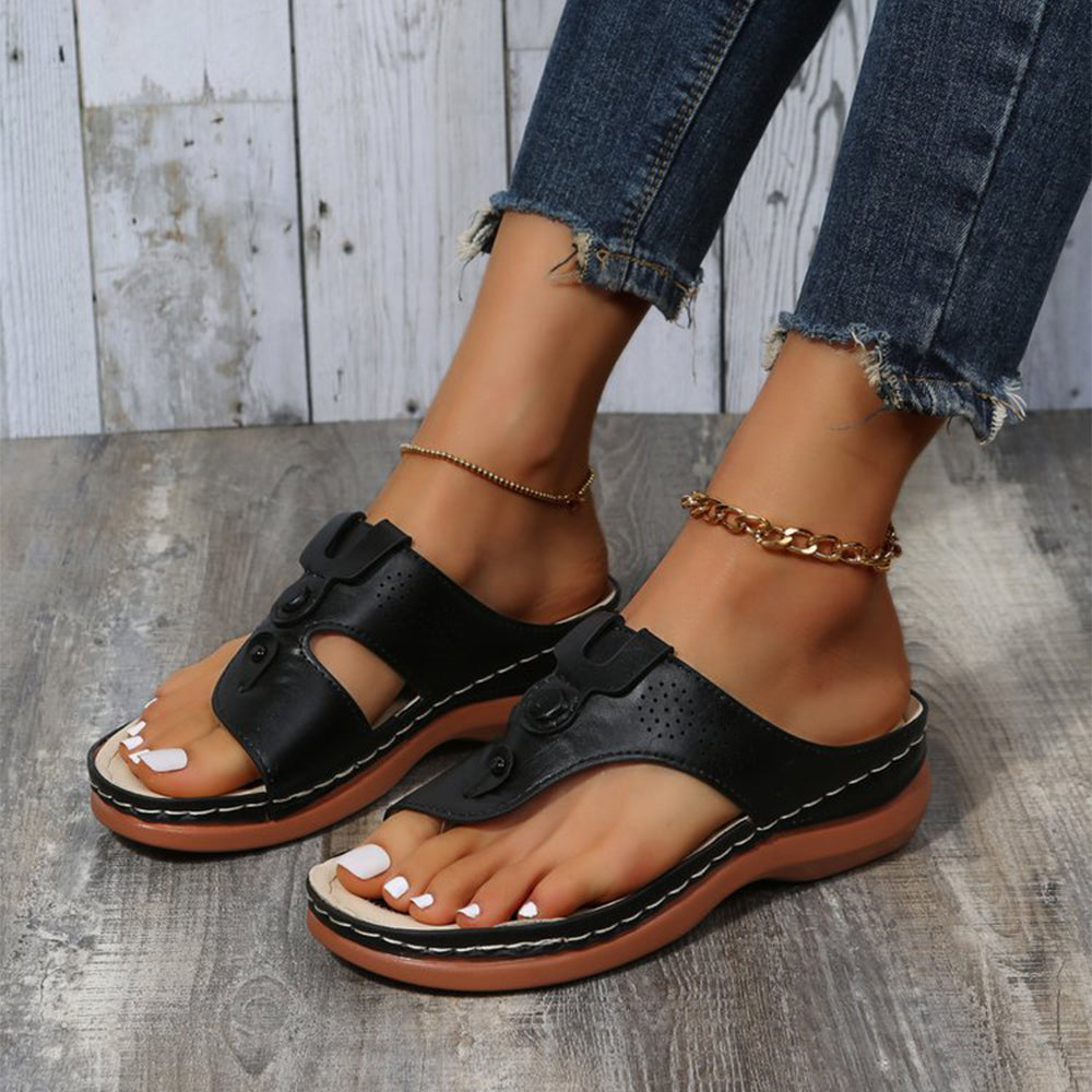 Women Orthopedic Wedge Flip Flops Sandals with Arch Support Thong Sandals