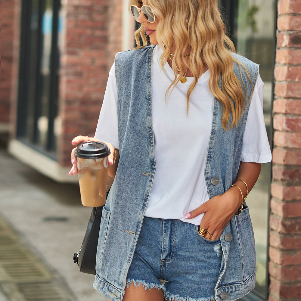 Women's Denim Jean Vest