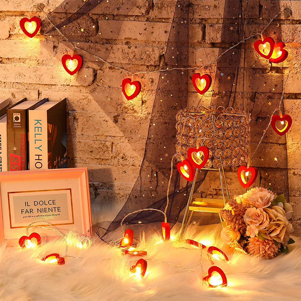 20LEDs Battery Operated Valentine's Day LED Heart String Light