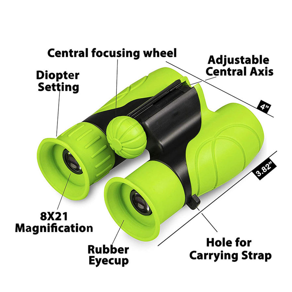 1 Set of 8X Magnification HD Kids Binoculars Compact Kids Toy with Compass and Magnifying Glass