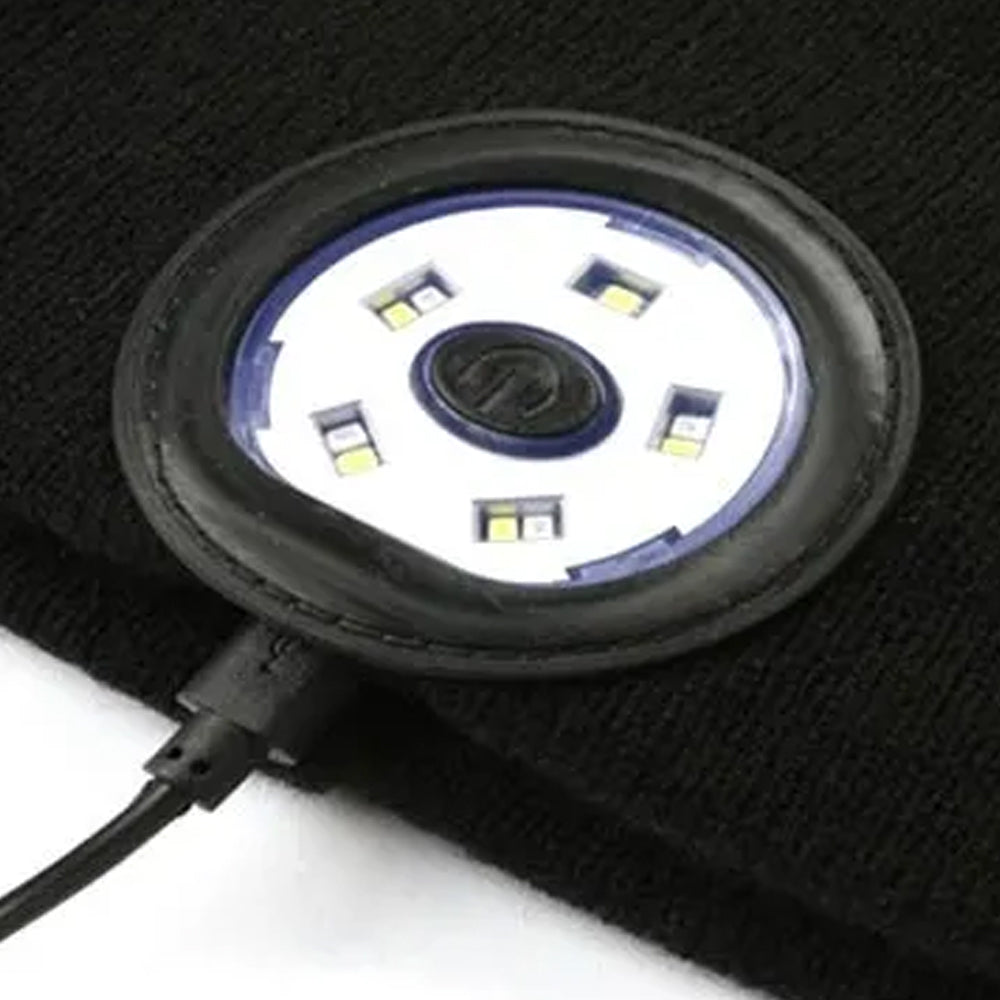 Wireless Bluetooth Beanie Hat with Head Light Wireless Stereo Headphone
