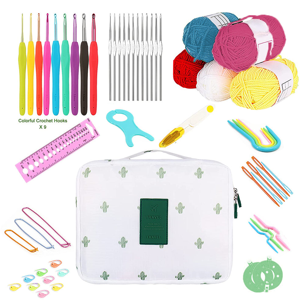 Set of 58Pcs Crochet Hooks Kit with Storage Bag for Beginners