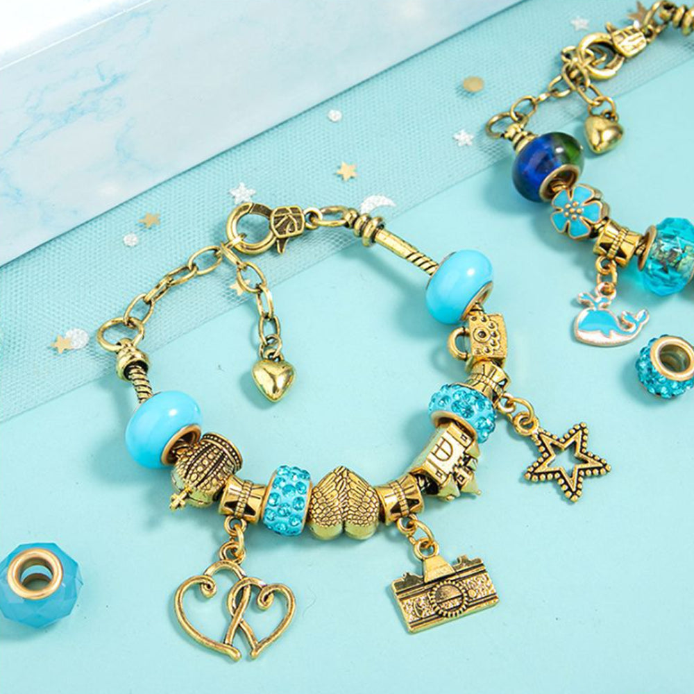 66 PCs DIY Bracelet Kids Charm Bracelet Making Kit Beads Bracelet DIY Craft