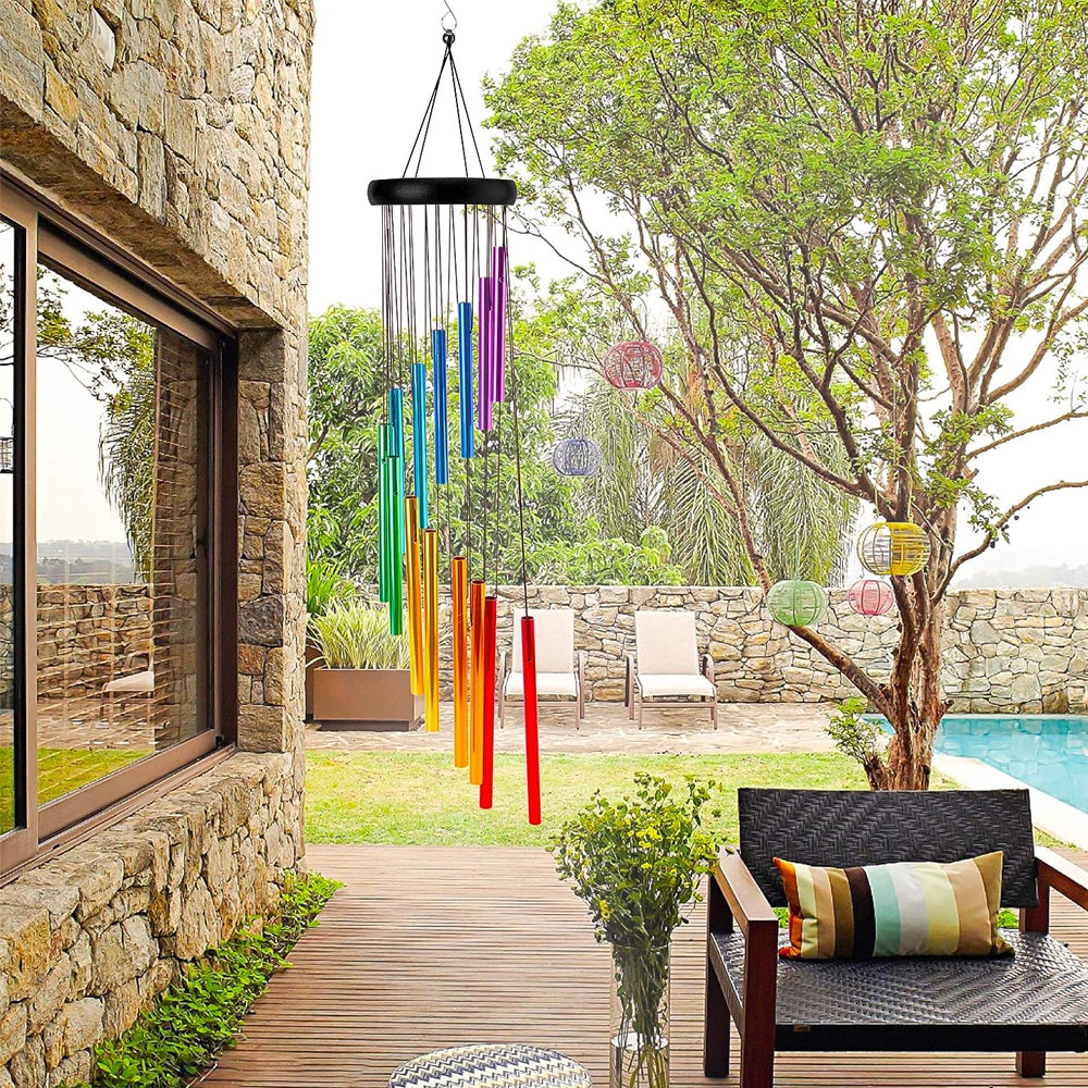 Wind Chimes for Outside Garden Colorful Metal Tubes Wind Bell Patio Porch Home Decor