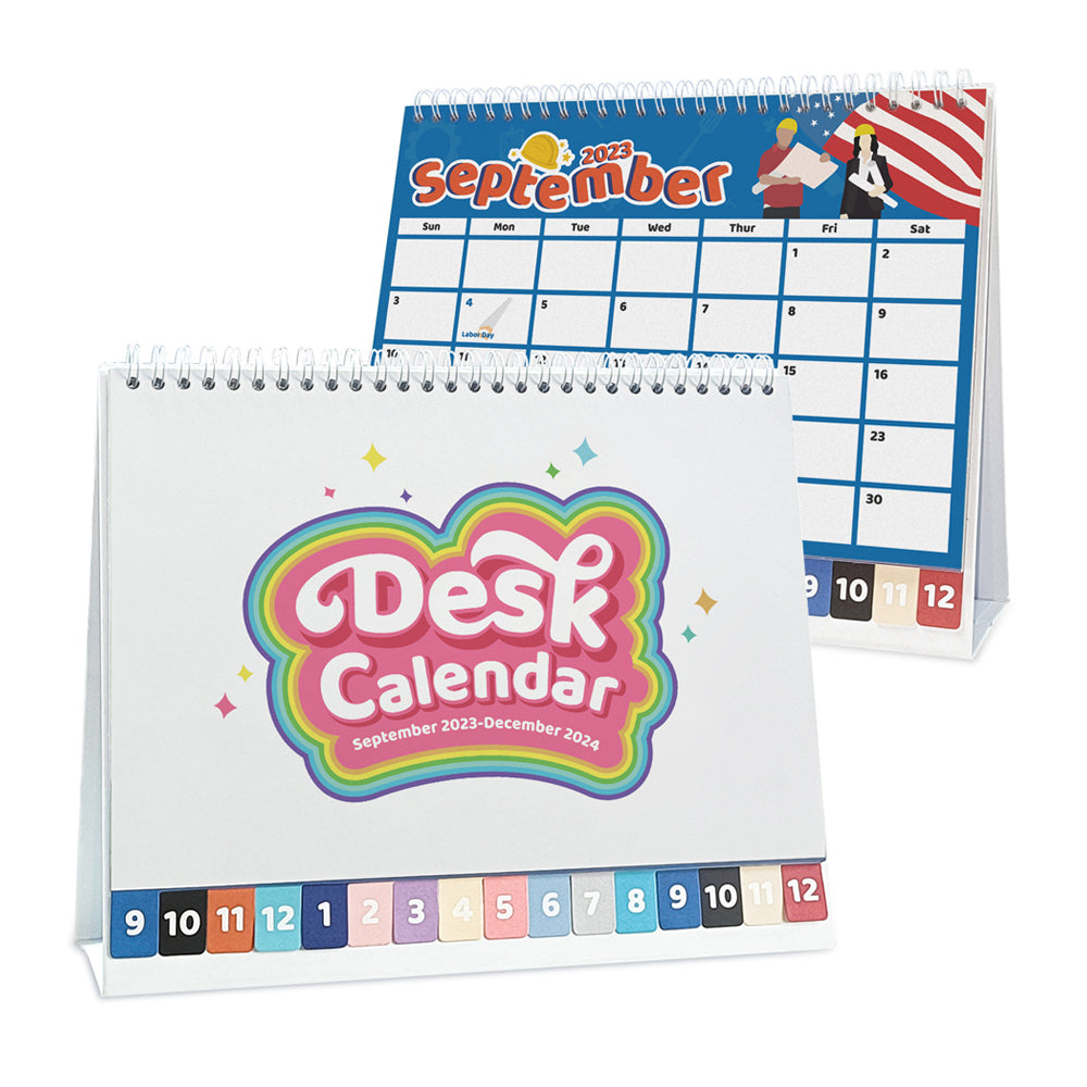 Cartoon 16 Months Desk Calendar for Home School Office Planning and Organizing