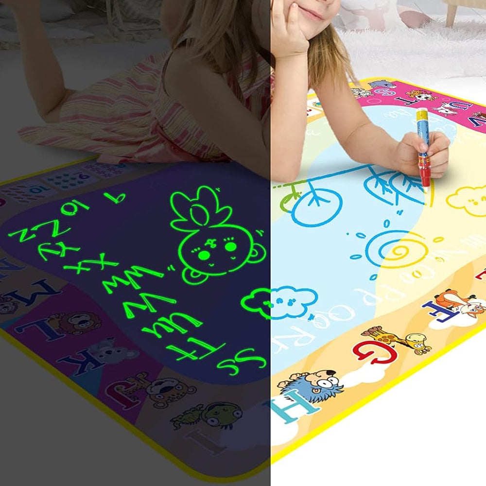 Water Drawing Mat Interesting Cartoon Doodle Toy Mat Reusable Kids Painting Coloring Board