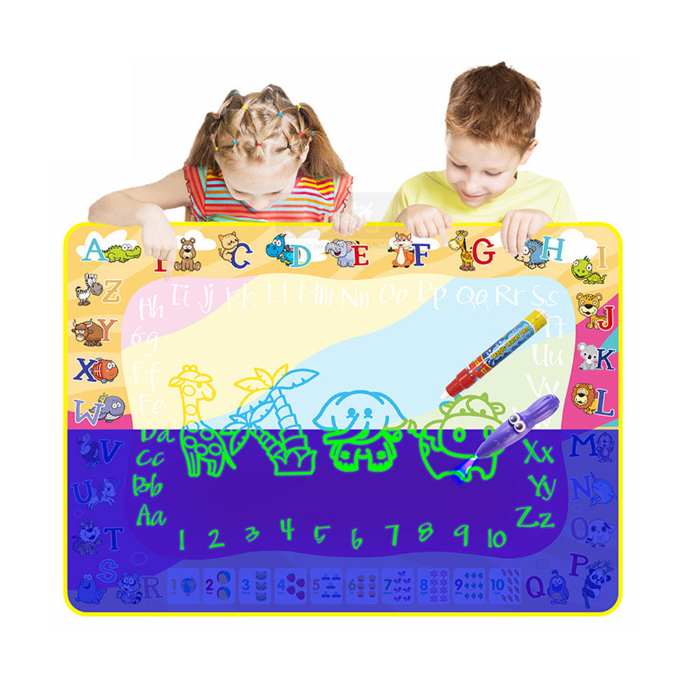 Water Drawing Mat Interesting Cartoon Doodle Toy Mat Reusable Kids Painting Coloring Board