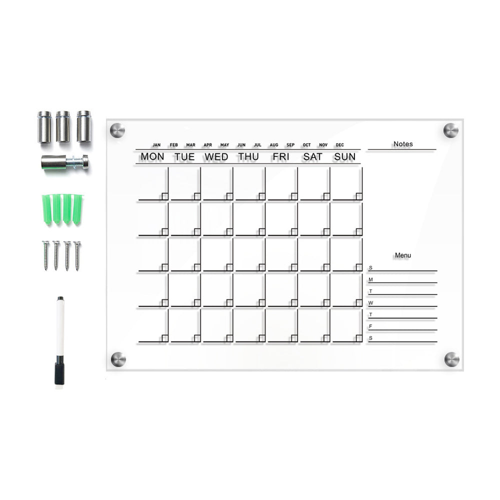 Acrylic Dry Erase Board Wall-Mounted Weekly Planner Calendar Memo Whiteboad