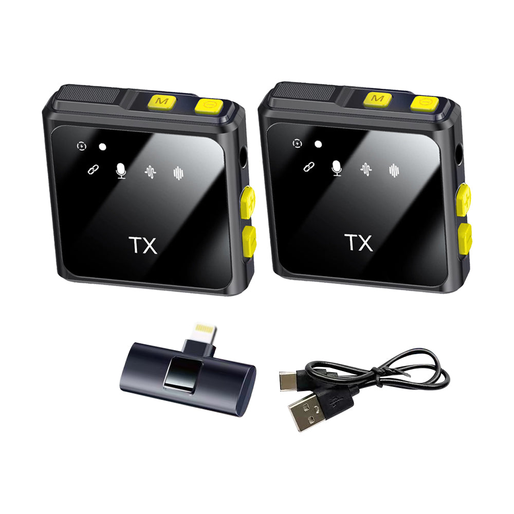 Wireless Lavalier Lapel Microphone for Interview Vlog Live Stream-Lightning