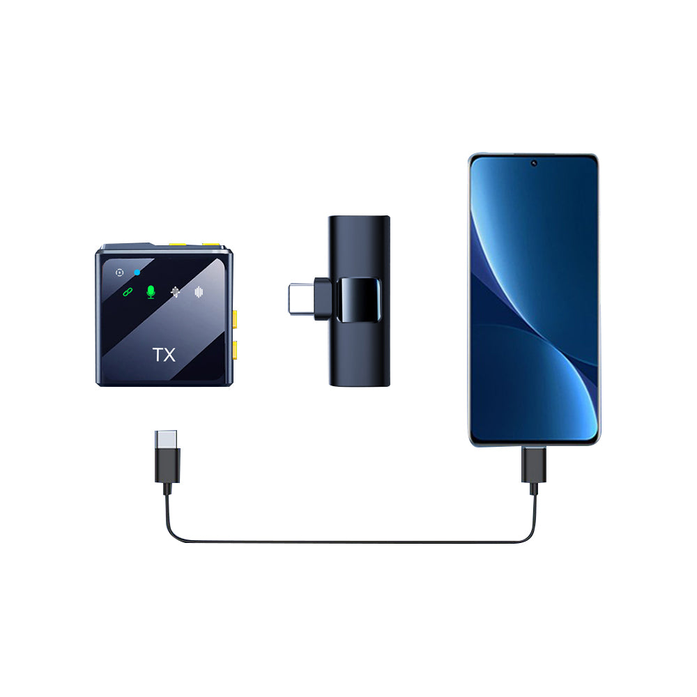 Wireless Lavalier Lapel Microphone for Interview Vlog Live Stream-Type-C