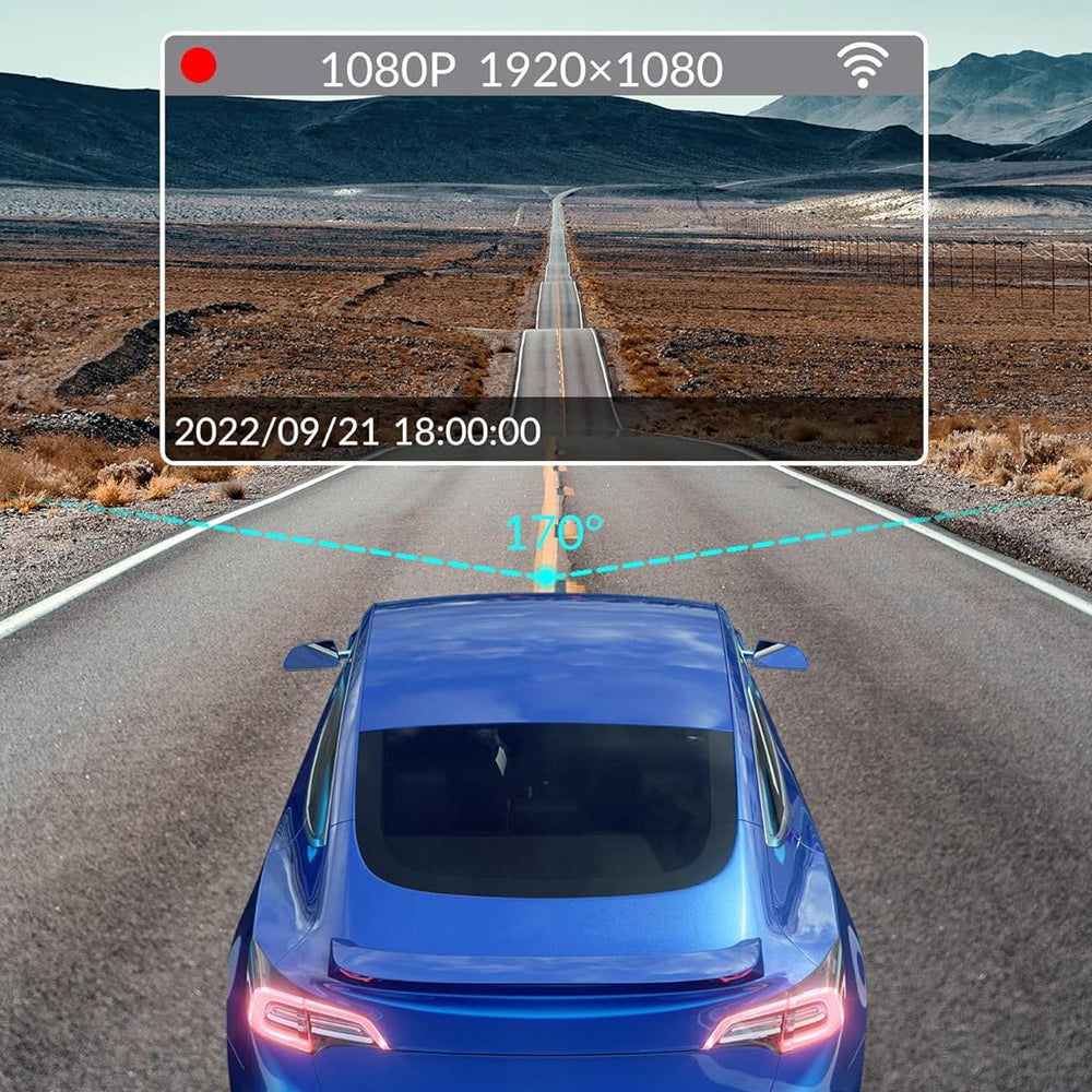 3 Channel Dash Cam Front and Rear Inside 1080P Full HD 170 Degree Wide Angle Dashboard Camera with 32GB SD Card