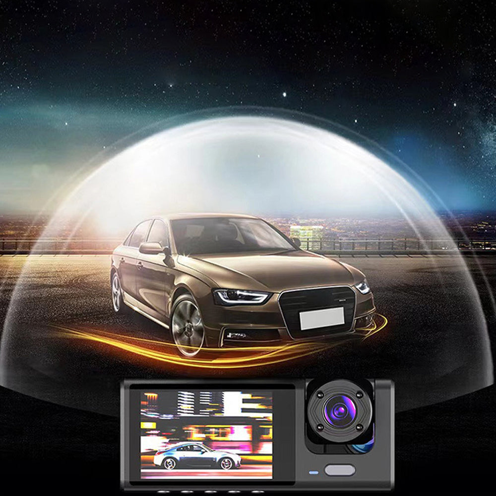 3 Channel Dash Cam Front and Rear Inside 1080P Full HD 170 Degree Wide Angle Dashboard Camera with 32GB SD Card
