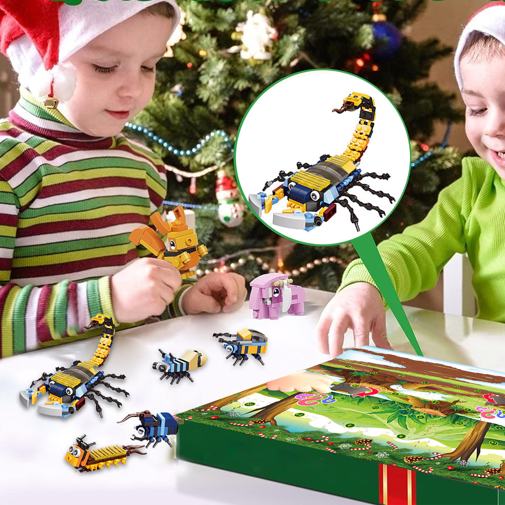 Christmas Advent Calendar Insects Series Building Blocks Toy