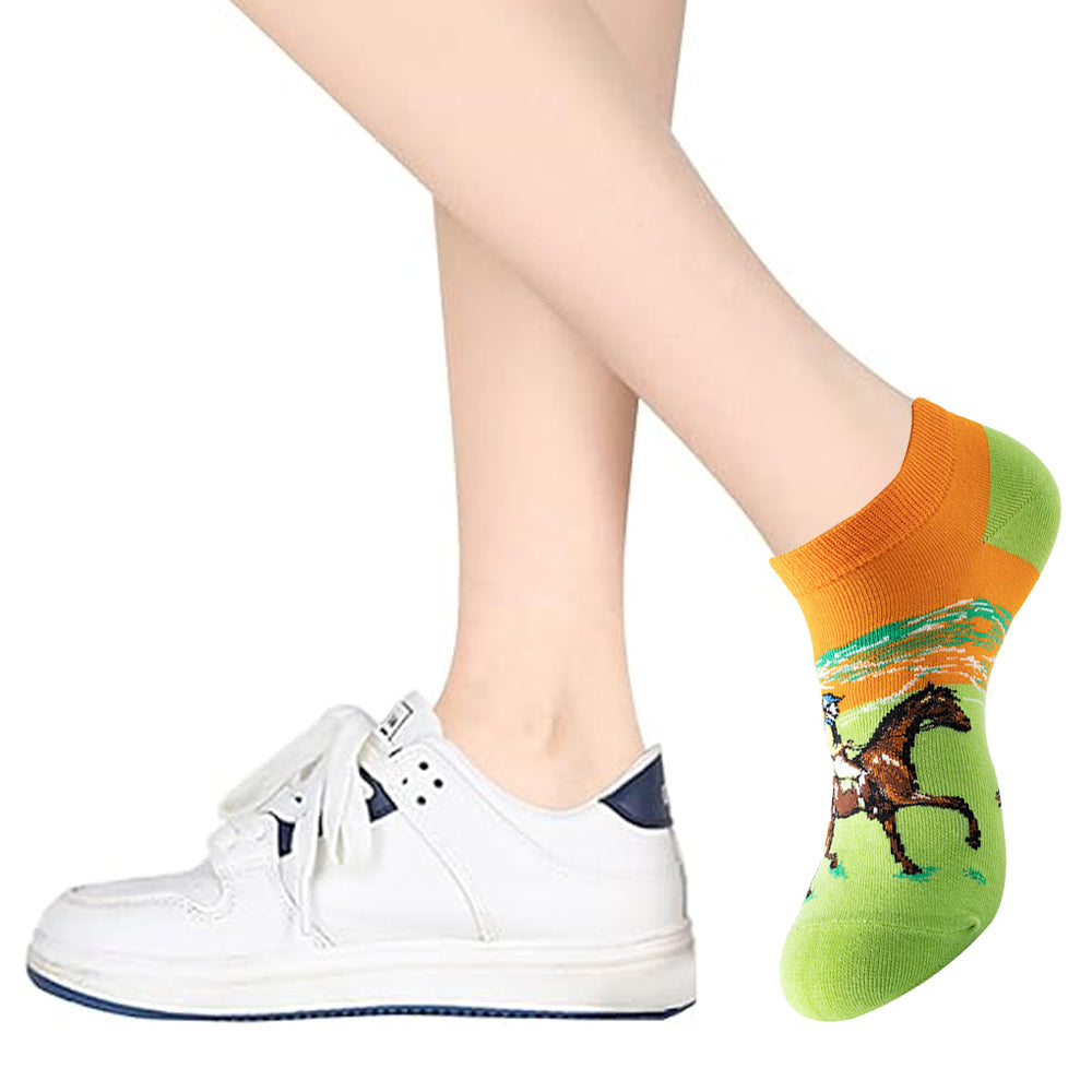 Five pairs Low Cut Socks Funny No Show Socks