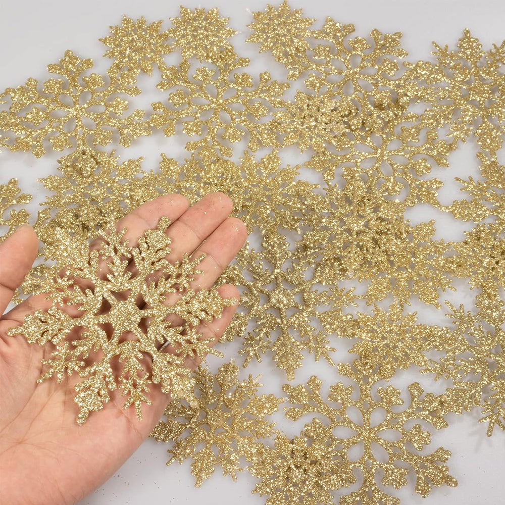 36 Pack Christmas Plastic Snowflake Ornaments