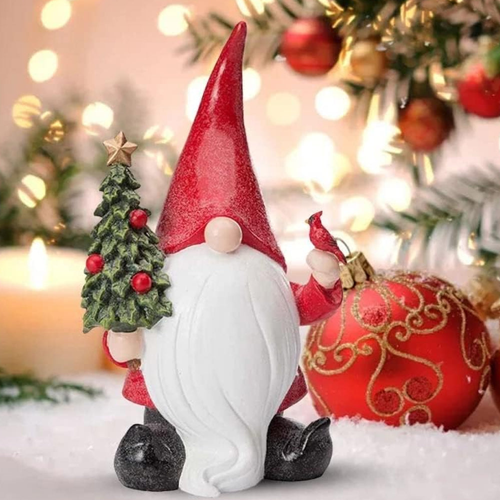 Christmas Gnome Statue Santa Figurine Resin Ornament
