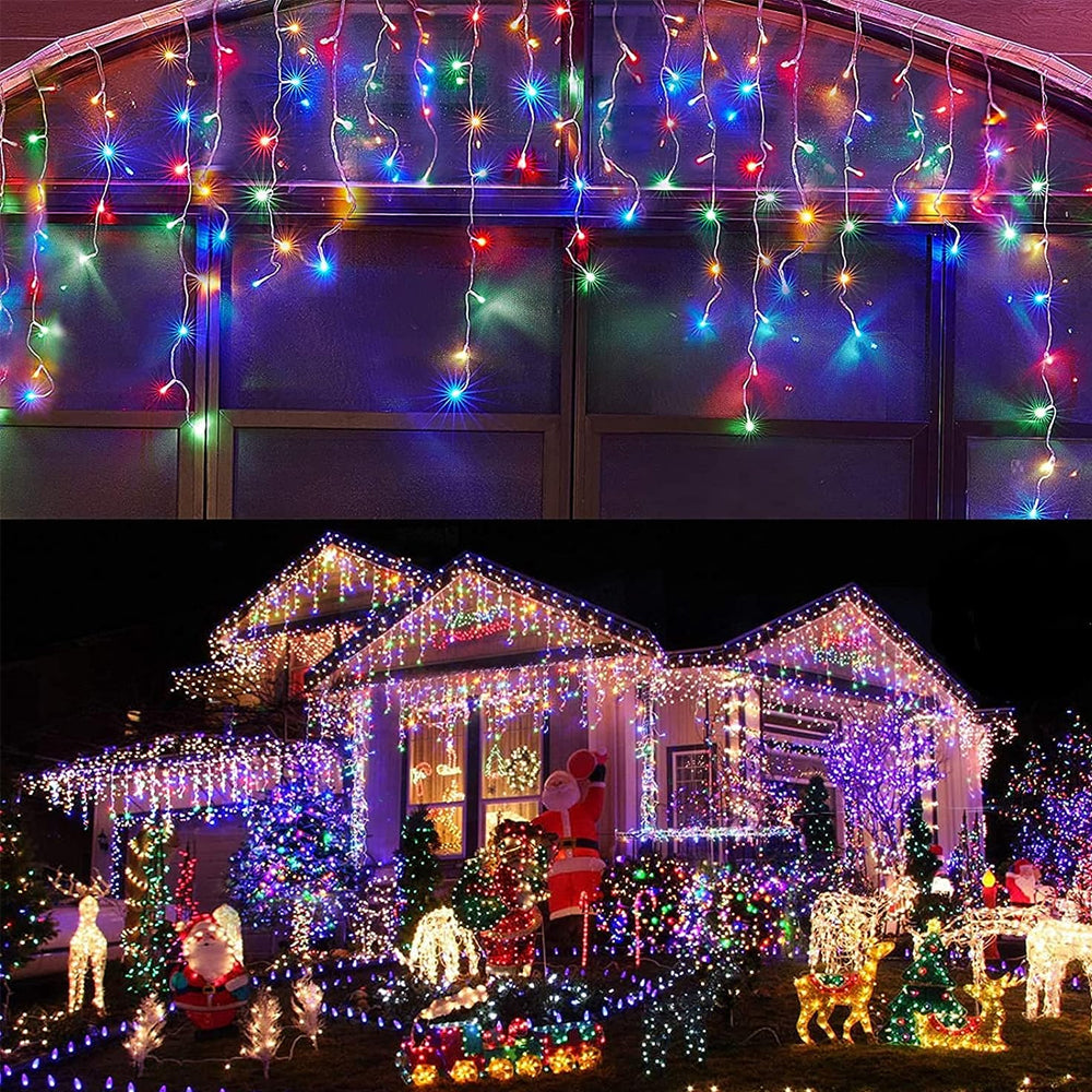 Solar Christmas String Lights Curtain Lights Led Christmas Twinkle Lights for Holiday